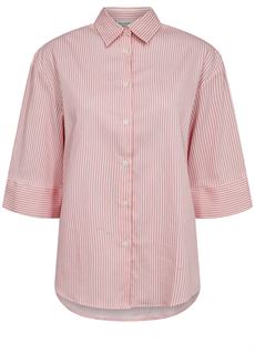 BRUUN & STENGADE SKJORTE, BS TALIA, LIPSTICK RED/WHITE 